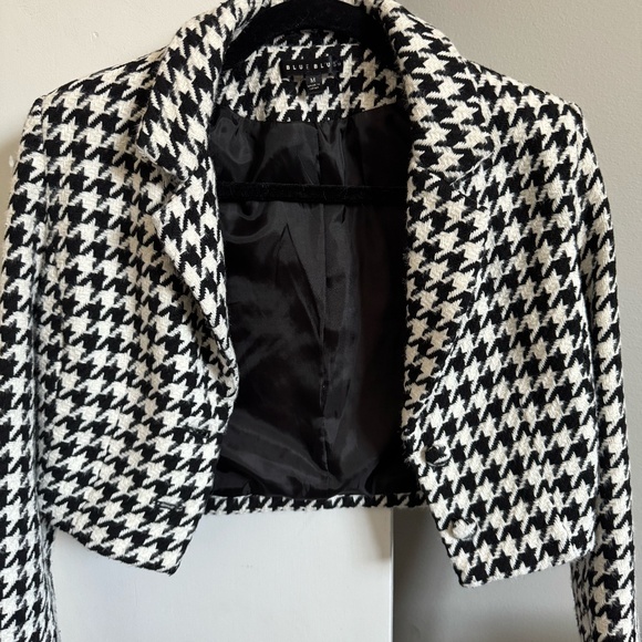 Houndstooth Cropped Blazer and Matching Skirt - Picture 1 of 3